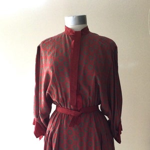 1970s Jean Muir Printed Silk Charmeuse Dress image 1