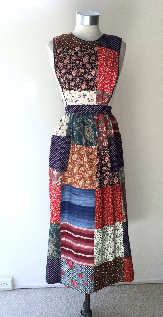 1970s Mountain Artisans Patchwork Pinafore