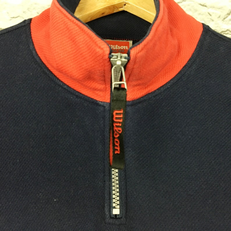 Vintage 1990s Wilson Tennis Sweatshirt Half Zip Sweater Size M