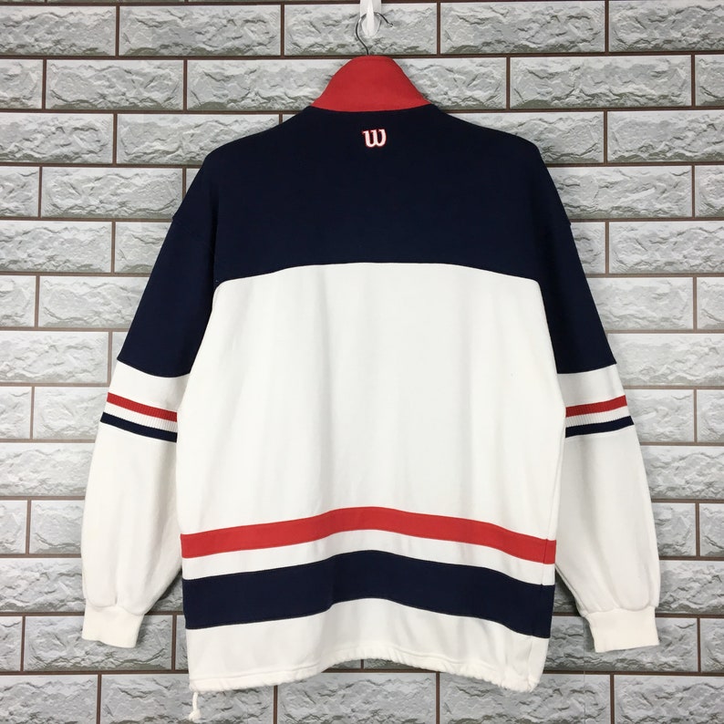 Vintage 1990s Wilson Tennis Sweatshirt Half Zip Sweater Size M