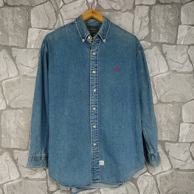 polo denim button down
