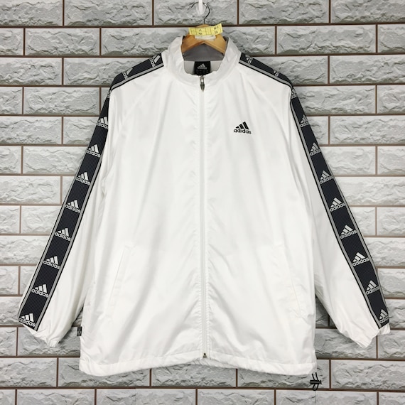 90's Adidas Sweatshirt, Vintage Windbreaker, Blue White Jacket, Training Tracksuit, Track Jacket, Adidas Tennis, Activewear 90's Adidas Sweatshirt, Vintage Windbreaker, Blue White Jacket, Training Tracksuit, Track Jacket, Adidas Tennis, Activewear