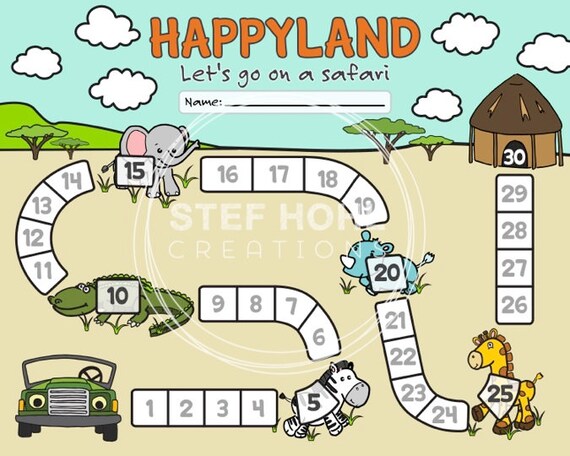 Printable Chore Chart Reward Chart Incentive Chart Safari | Etsy