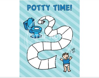 Potty Chart, Potty Time, Toilet Training Chart, JPEG Instant Download, Printable