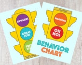 Behavior Chart, Printable Behavior Chart, Rewards Chart, Stoplight Chart, Instant Download