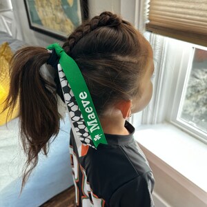 Custom Personalized Sports Team Ribbon, Ponytail Hair Ties, Streamer ...