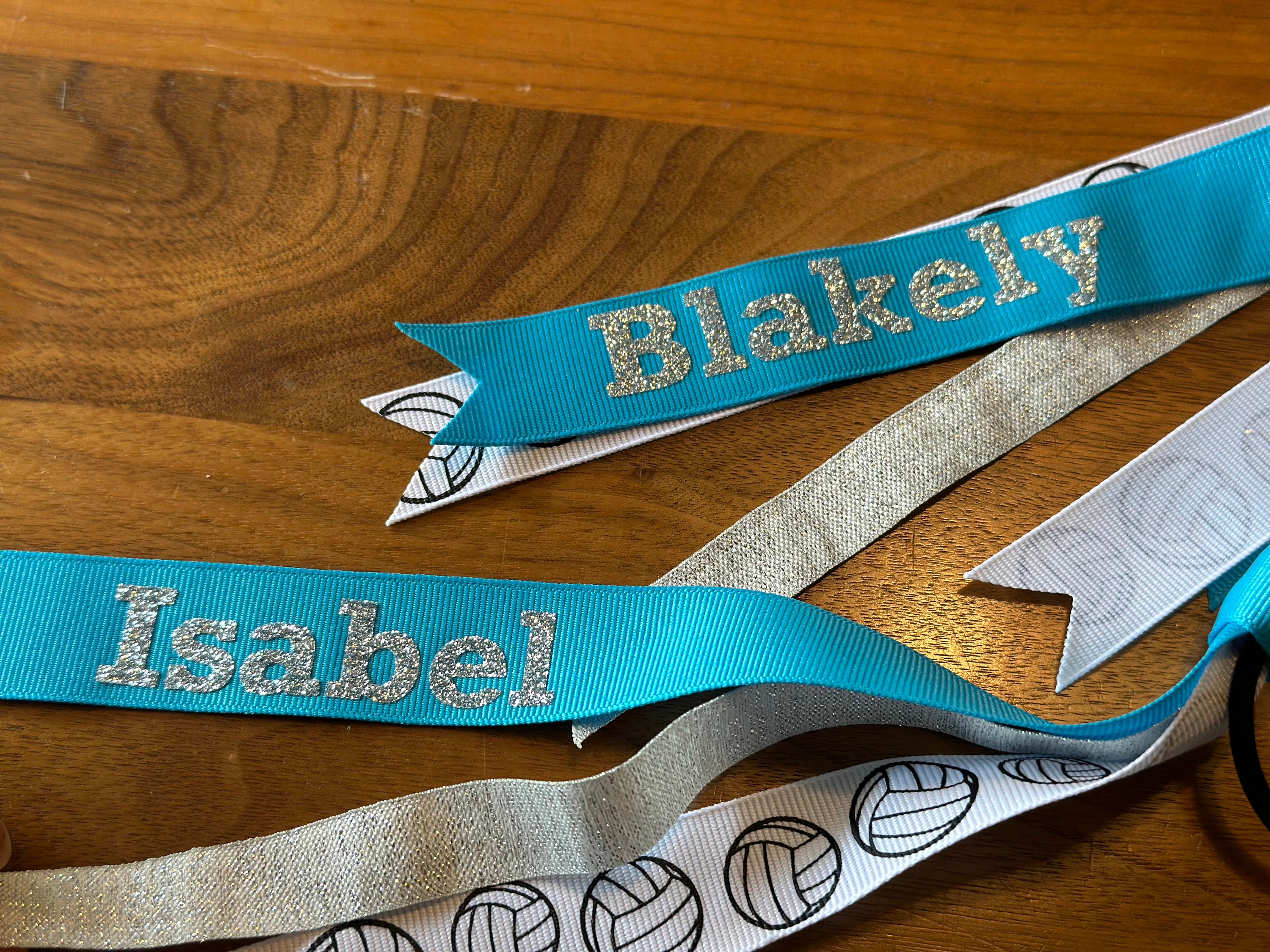 Customised Sport Ribbons Custom Volleyball Team Sport Ribbons, Hair Ties, Streamer Bows, and ...