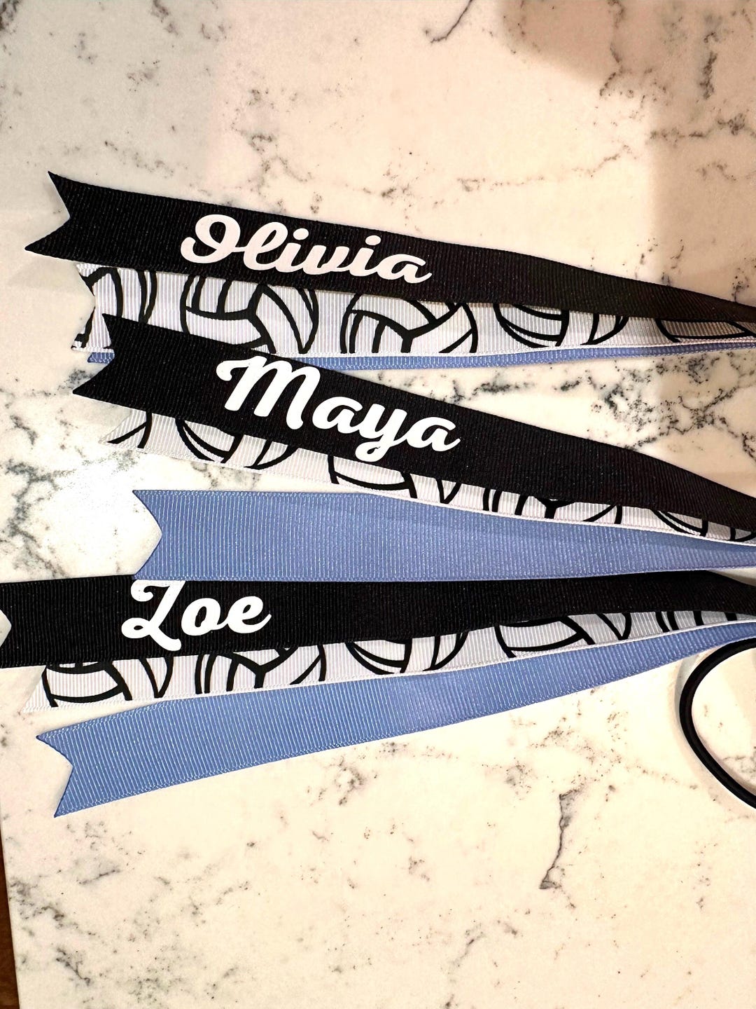Customised Sport Ribbons Custom Volleyball Team Sport Ribbons, Hair Ties, Streamer Bows, and ...