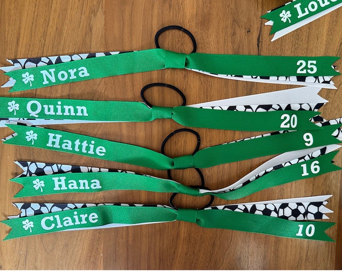 Customized Track Ribbons Custom Personalized Sports Team Ribbon, Ponytail Hair Ties, Streamer ...