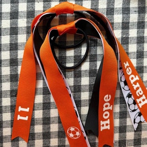 Custom Soccer Ribbons, Custom Team Ribbons With Names, Ponytail Hair ...