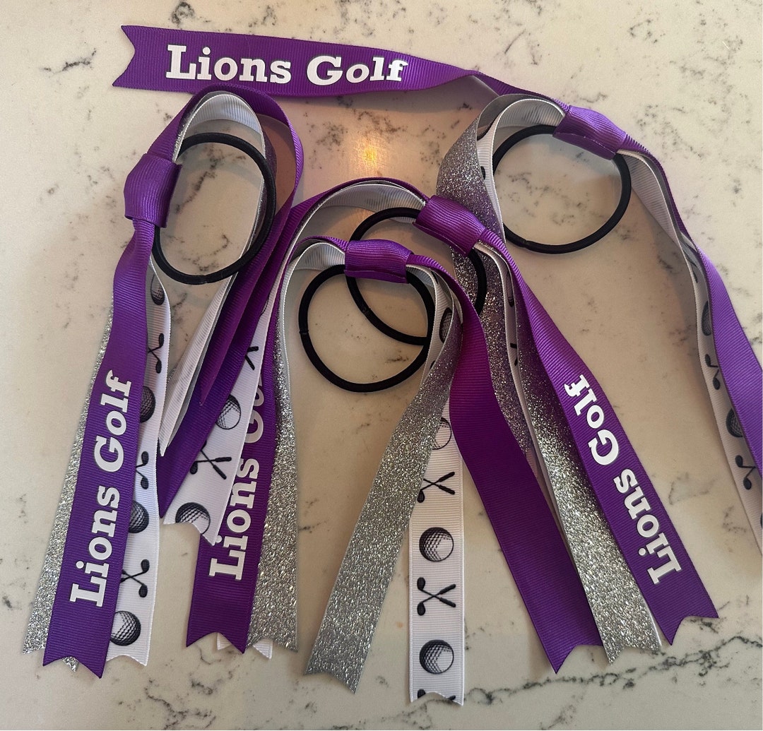 Custom Golf Ribbon, Personalized Sports Team Ribbon, Ponytail Hair Ties ...