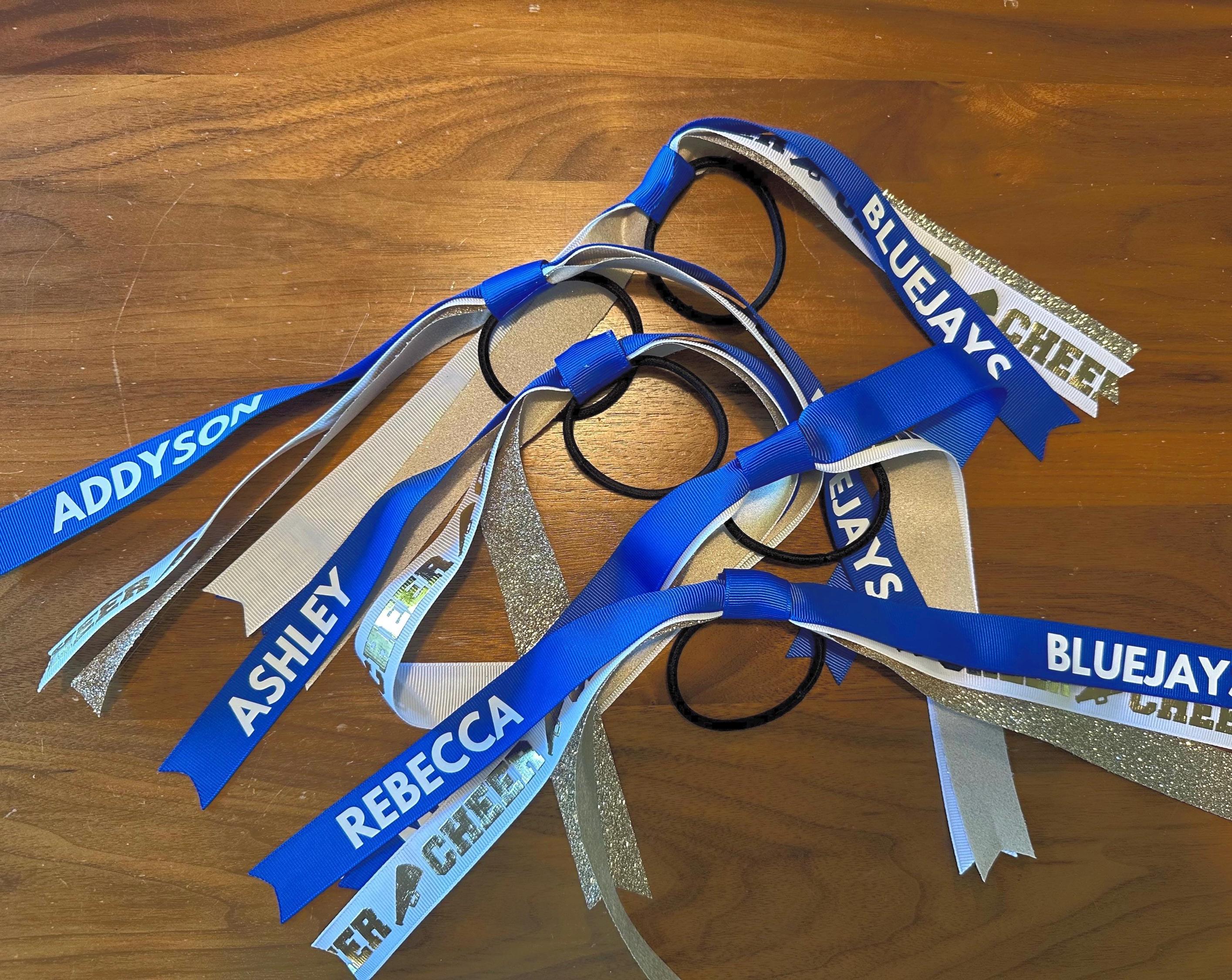 Custom Cheerleader Hair Ribbon, Ponytail Hair Ties, Streamer Bow ...