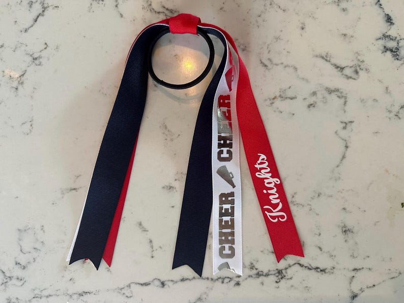 Custom Cheerleader Hair Ribbon, Ponytail Hair Ties, Streamer Bow ...