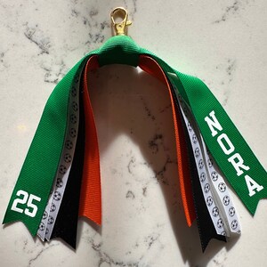 Étiquette personnalisée porte-clés en ruban pour sport, école, cadeau, faveurs, sacs, fermeture à glissière