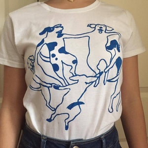 Matisse "La Danse" shirt with DOGS -- soft cotton short sleeve tee -- unisex t shirt -- perfect gift for a dog lovers