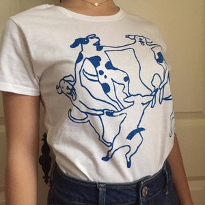 Matisse La Danse shirt with DOGS soft cotton short sleeve tee unisex t shirt perfect gift for a dog lovers image 2