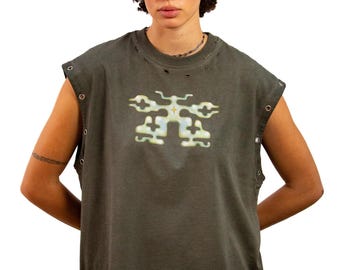 Protection butterfly muscle tank -- 100% cotton unisex tank top
