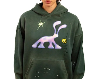 Mimo distressed hoodie -- unisex pullover hoodie