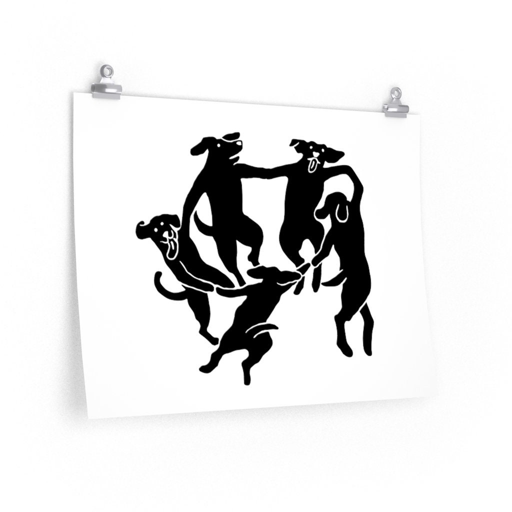 MATISSE black dancing dogs printed poster