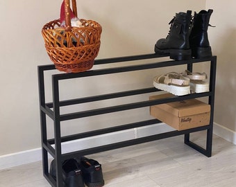 Shoe storage, Schuhregal, Entryway Organization for shoes, Metal Shoe Rack, 3 tier shoe rack, Hallway furniture, Shoe rack 31 inches