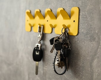 Key holder for wall | Key rack wall mount | Key hook for entryway organization | Modern metal key organizer | Minimalist home decor
