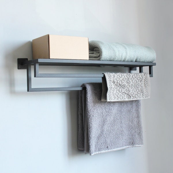 Bathroom towel rack, Towel Holder, Wall Mount Metal Towel Storage, Decorative and Stylish Bathroom Organizer, Housewarming Gift For Her