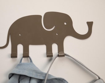 Elephant Coat Hook: Metal Animal Wall Hanger, Kids Room Decor