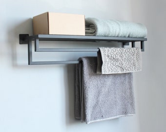 Bathroom towel rack, Towel Holder, Wall Mount Metal Towel Storage, Decorative and Stylish Bathroom Organizer, Housewarming Gift For Her