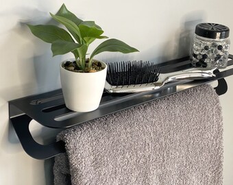 Bathroom bent metal shelf, Home decor, Housewarming gift, Metal bathroom towel rack, Bathroom Storage Shelves, Storage Rack for Towel