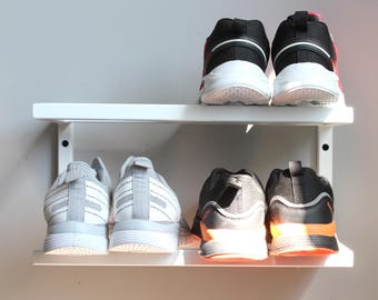 Metal Steel Floating Shoe Rack: Modern Entryway Organizer
