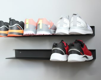 Bent Metal Wall Shoe Rack: Minimalist Entryway Organizer
