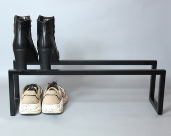 Floor shoe rack, Metal shoe rack, Shoe storage, Industrial shoe rack, Shelf in the hallway, Arrangement of the hallway, Shelf loft style