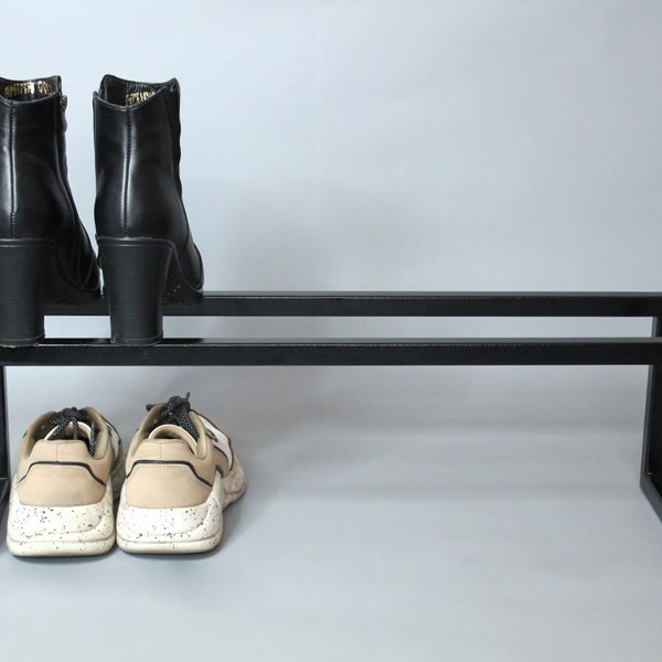 Floor shoe rack, Metal shoe rack, Shoe storage, Industrial shoe rack, Shelf in the hallway, Arrangement of the hallway, Shelf loft style