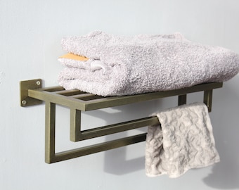 Bathroom towel rack, Towel Holder, Wall Mount Metal Towel Storage, Decorative and Stylish Bathroom Organizer, Housewarming Gift For Her