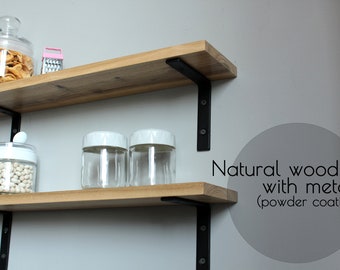 Set 2 wall kitchen racks| Wall mounted kitchen storage | Kitchen shelves| Jar shelf | Kitchen decor organizer | Floating wooden kitchen rack