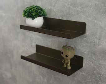 Metal shelf / Minimal decorative shelf / Modern minimalist shelf / Wall-mounted childrenroom shelf / Minimalist frame / 2 or 3 shelves set