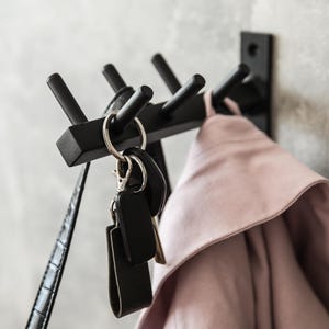 Metal entryway wall mount organizer, Metal mounted coat rack with hooks Industrial entryway shelf Modern wandgarderobe Bathroom towel rail