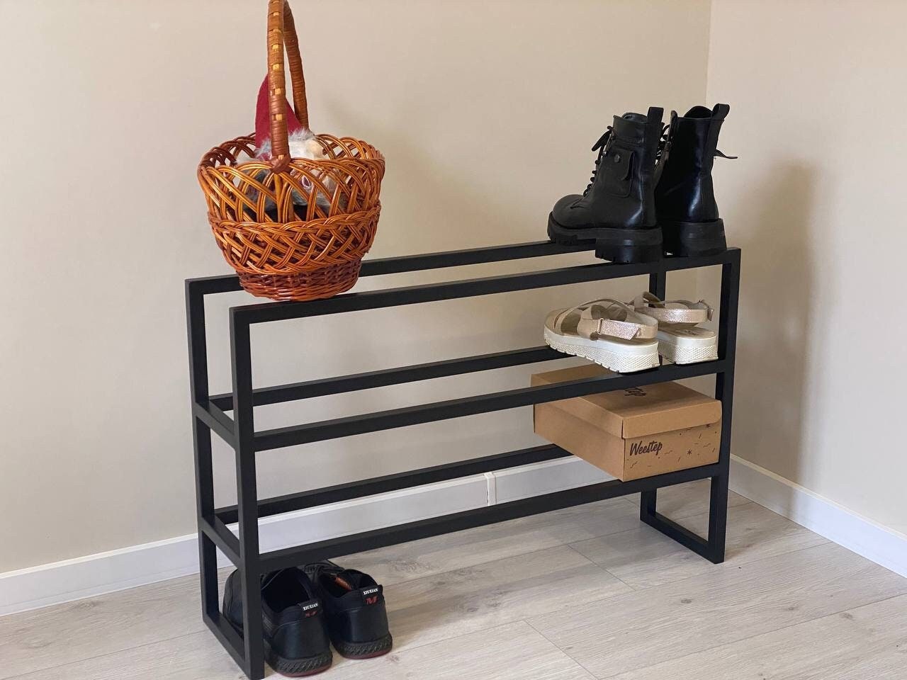 Tatkraft Maestro Heavy Duty 3 Tier Shoe Rack, Expandable Entryway Shoe  Organizer, Easy to Assemble, Chrome Plated Steel