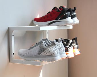 Minimalist Metal Wall Mounted Shoe Rack - Floating Shoe Shelf