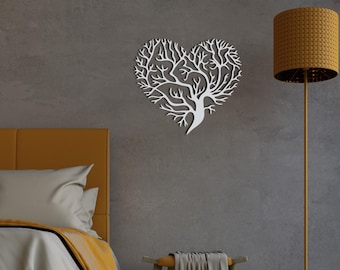 Arte de pared de corazón de metal: decoración rústica de granja, escultura de pared moderna