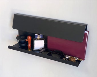 Industrial metal mail holder | Home decor | Key shelf modern for wall | Key mail organizer | Unique entryway organizer |  Newspaper holder
