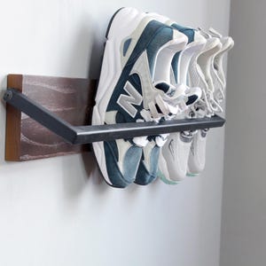 Wand Schuhregal mit Metallhalter - Modernes platzsparendes Schuhregal Organizer für Eingangsbereich, Flur, kleine Wohnung