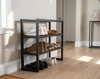 3 Tier Metal Shoe Rack, Industrial Shoe Storage, Entryway Shoe Organizer, Modern Shoe Shelf, Hallway Shoe Stand