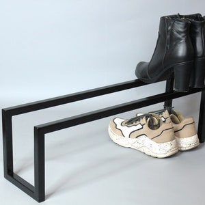 Metal shoe rack, Black Shoe rack, Compact shoe rack, Shoe storage in the hallway, Floor shoe rack, Loft style furniture, Entryway organizer