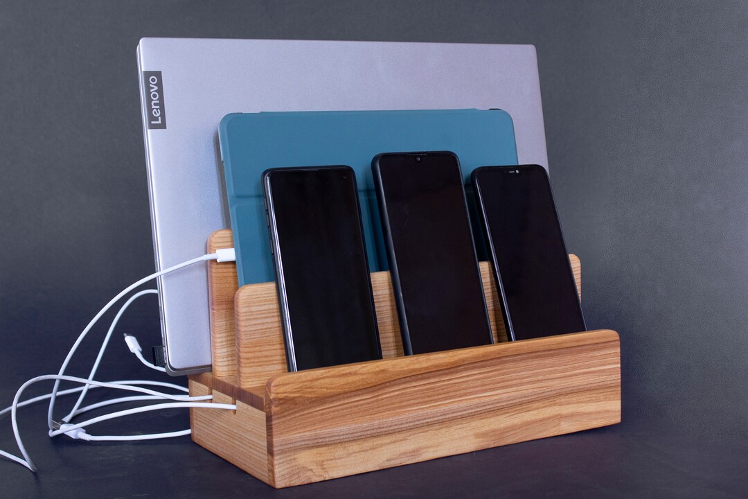 Wooden Docking Station Desktop Organizer Charging Station Etsy UK