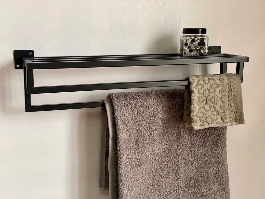 Bathroom Towel Rack, Towel Holder, Wall Mount Metal Towel Storage ...