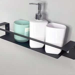 Étagère de douche minimaliste pour salle de bain, étagère flottante pour cosmétiques dans la chambre, décoration d&#39;intérieur, cadeau de pendaison de crémaillère pour un être cher, étagère de douche en métal