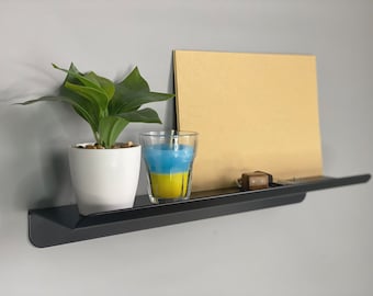 Floating Wall Shelf, Modern Metal, Decorative Minimal Display Shelf, Black Metal Shelf, Frame Shelf, Decorative, Houseworming gift