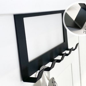 Front door hanger, Home Decoration, Kitchen towel hanger, Hanger on door, Black Coat Hook Metal, No Drill Hole Needed Door Hanger