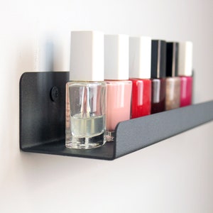Nail polish stand, Nail shelf, Wall metal shelf, Gift for nail artist, Make-up storage, Shelf Handmade Wall Mount, Shelf Cosmetic Storage